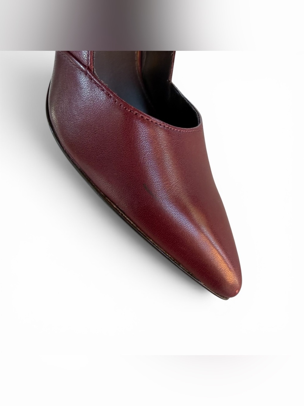 Rachel Zoe Burgundy Pointed Ankle-Strap Pumps with Gold Buckles - Picture 7 of 12